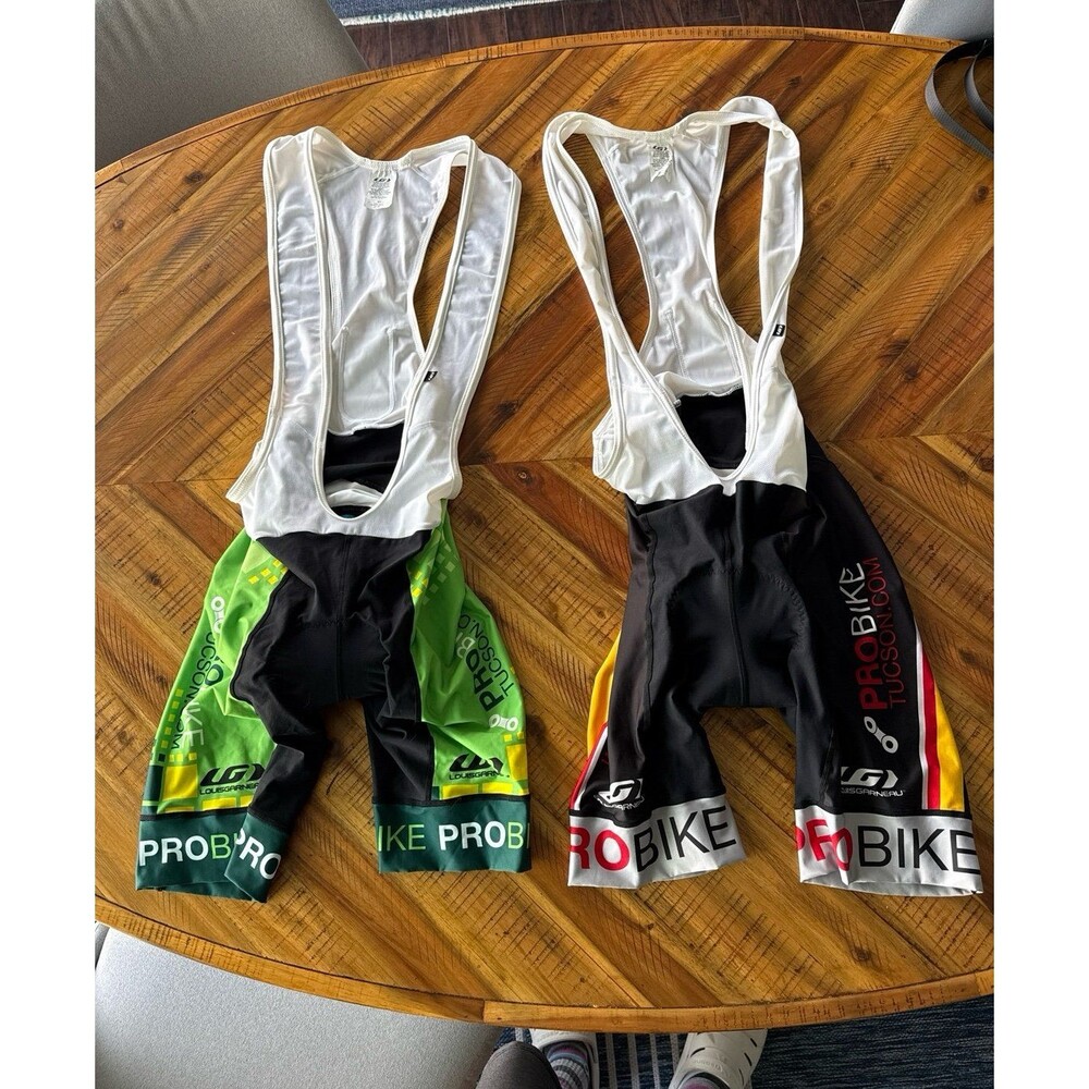 Bundle 2x Louis Garneau Cycling Bib Singlet Shorts Padded Chamois Men’s L